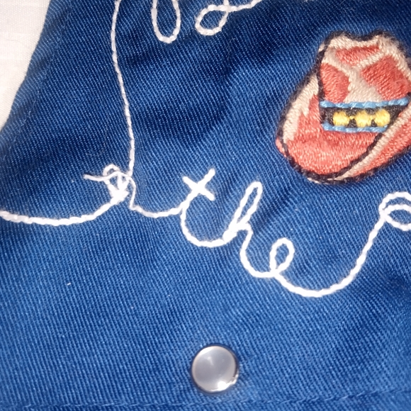 VTG 80's Kid Kountry Blue Embroidered Overalls - Picture 2 of 6